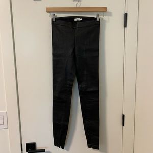 VINCE. Lamb Leather Zip Leggings